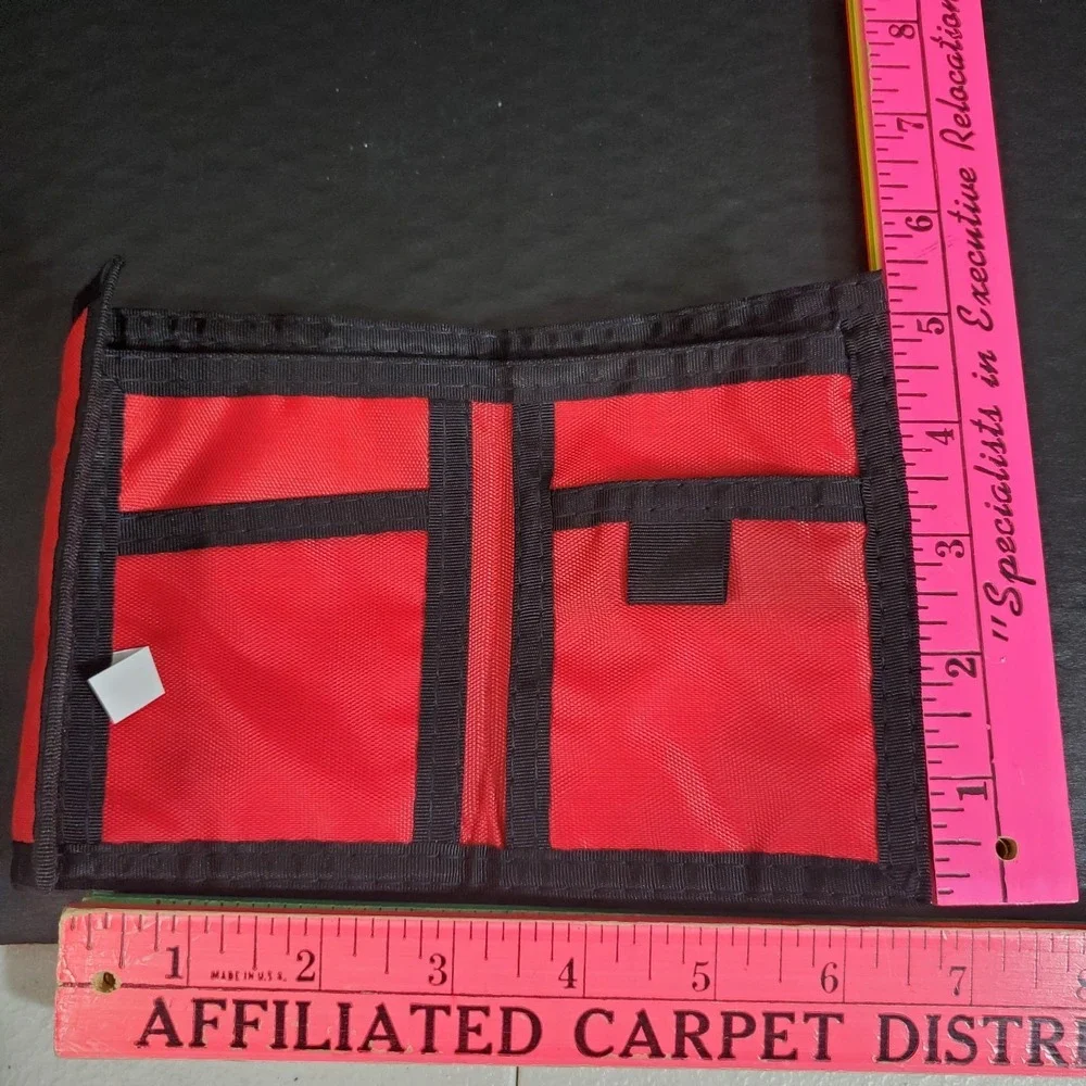 Vintage McDonald's Red Nylon Wallet Black Logo Made In Taiwan